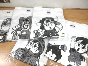 2B3-1「アラレちゃん Ｔシャツ dune 5枚セット Lサイズ」んちゃ/ほーい/ねこまねき/スパーコンピューター 未開封 白 モノクロ 現状品