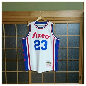 良品 コービー・ブライアントの父親 NBA 76ers セブンティシクサーズ ＃23 ジョー・ブライアント ユニフォーム ゲームシャツ 白