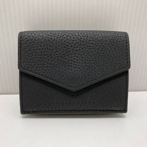 【中古】BONAVENTURA ボナベンチュラ ノブレッサレザー コンパクトウォレット 三つ折り財布 ブラック/グリーン small