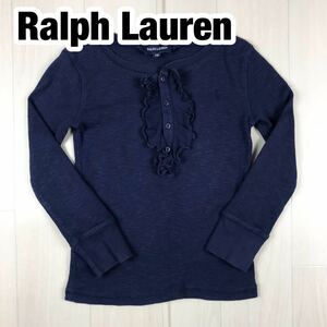 Ralph Lauren ラルフローレン 長袖 ドレスシャツ キッズサイズ 110 ネイビー 刺繍ポニー