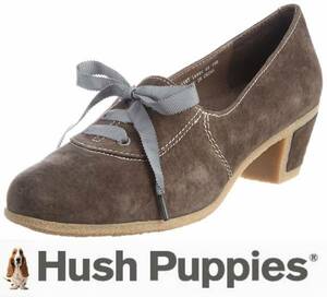 訳有/73%OFF/新品/ハッシュパピー/Hush Puppies/パンプス/大塚製靴製品/撥水加工/スエード調/茶系/ガンスモーク/24㎝EE/L-6901GS24