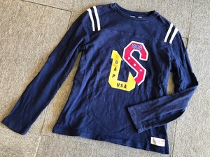 ★GAP Kidsギャップロゴ長袖Tシャツ150★紺