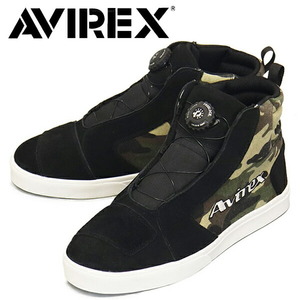 AVIREX (アヴィレックス) AV1969 WOODSTOCK ウッドストック ウォータープルーフバイカーシューズ BLACKxCAMO US11-約29.0cm