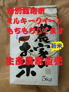 ★新米★[白米]特別栽培米ミルキークイーン５ｋｇ有機肥料減農薬栽培