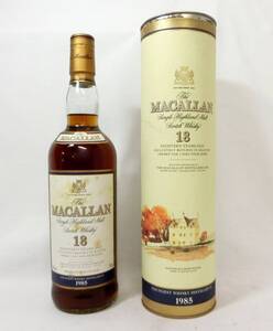 1000円スタート 酒 SCOTCH The MACALLAN SINGLE HIGHLAND MALT 18年 750ml 43％ スコッチ マッカラン 未開栓 箱付 TKI □酒W527