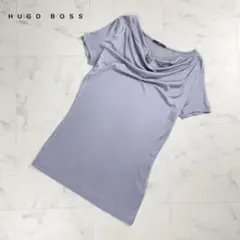 美品 HUGO BOSS デザインネックTシャツ グレー M*QC1318