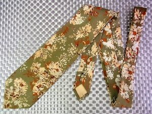 ♪36444C♪良品【花 植物 柄】メルローズ【MELROSE】ネクタイ