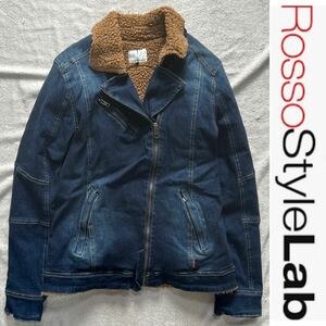 ★アウトレット処分 Rosso StyleLab ROJ-969 LLサイズ ロッソスタイルラボ デニムライダースジャケット レディース A60426-14