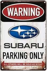 パーキング サインボード サインプレート 看板 WARNING スバル SUBARU PARKING ONLY スバル SUBARU専用 駐車場/スバル SUBARUロゴ 20×30cm