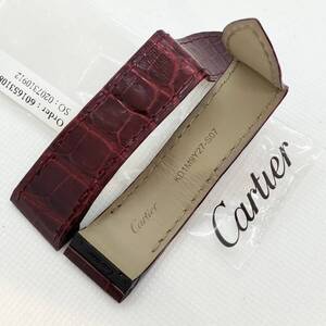 カルティエ CARTIER 時計用ベルト クロコ 純正ベルト ワインレッド系 バックル用 KD1M9Y27-S07