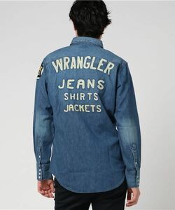 Wrangler☆70周年記念モデル☆CHAMPION SHIRTS☆インディゴブルー☆ウオッシュド☆S☆ラングラー