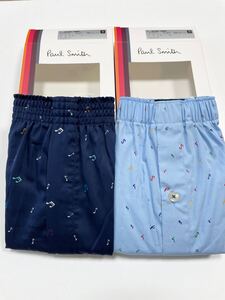 O★送料無料★新品★Paul Smith ポールスミス★2枚セット★トランクス★Mサイズ★パンツ★ロゴ 音符★サックス ネイビー