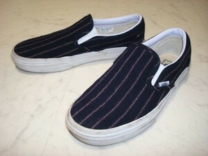 ● VANS OFF THE WALL バンズ TC6D ネイビー 紺色 キャンバス スリッポン シューズ スニーカー メンズ US6.5 24.5cm レディース US8 25.0cm