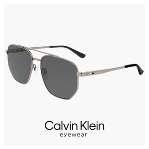 新品 メンズ カルバンクライン サングラス ck23108slb 009 57mm calvin klein MALE モデル ツーブリッジ 多角形 型 UVカット UV400