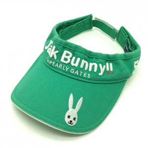 ジャックバニー サンバイザー グリーン×白 うさぎ刺しゅう FR ゴルフウェア Jack Bunny