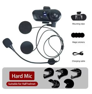 送料無料　Hard Mic ヘルメット　ワイヤレス　ヘッドセット　インカム　バイク　オートバイ　ハンズフリー通話　Bluetooth 5.3