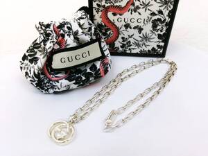 本物税込グッチ インターロッキング シルバーネックレス【GUCCI】SV925