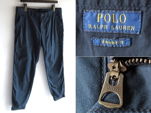 POLO RALPH LAUREN ポロ ラルフローレン ロゴワッペン ストレッチ 高密度コットン ジョガーパンツ イージーパンツ 34/30 ネイビー RN41381