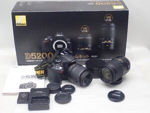 Nikon ニコン D5200 デジタル一眼レフカメラ ダブルズームキット 18-55mm F3.5-5.6G/55-300mm F4.5-5.6G 元箱付き ¶ 70ACF-1