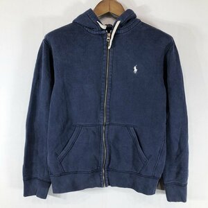 SALE///// 2000年代〜 Polo by Ralph Lauren ラルフローレン ワンポイントロゴ フルジップ スウェット パーカー ネイビー (メンズ M) P0907