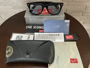 美品 レイバン ウェイファーラー イタリア製 サングラス 試着のみ Ray-Ban RB2140F 901/64（52サイズ) メーカー保証書正規品 RB2140F 90164