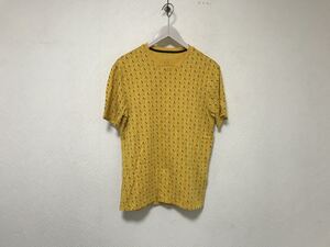 本物アルマーニエクスチェンジARMANI AXコットンロゴプリント柄半袖TシャツメンズサーフアメカジミリタリービジネススーツXSイエロー