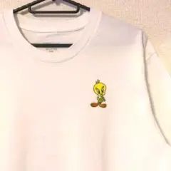 WB トゥイーティ tweety Tシャツ　白　刺繍　ロゴ　可愛い　古着