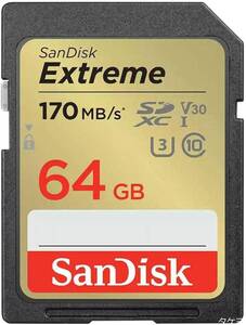 SanDisk (サンディスク) 64GB Extreme (エクストリーム) SDXC UHS-I メモリーカード - C10/