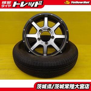 送料無料 175/80R16 中古 夏タイヤ 新品 ホイール 4本セット ブリヂストン デューラー H/L 852 ROADMAX WF-8 16インチ 5.5J 5H139.7 +22