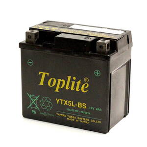 アドレス110 CF11A バッテリー YTX5L-BS 耐震バッテリー 台湾ユアサ 第２ブランド Toplite 出荷前 充電済み 安全 240日保証付