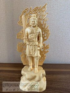 極上品 不動明王像　檜木 精密彫刻 仏教美術 手彫り 木彫仏像 仏師手仕上げ品