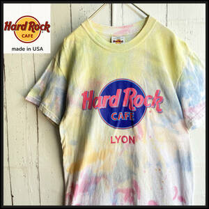 【USED】希少！ハードロックカフェ リオン HARD ROCK CAFE Tシャツ USA製 タイダイ柄 (Mサイズ相当) ☆送料無料☆