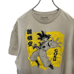 X10 ドラゴンボールZ　XL アメリカ古着　孫悟空　アニメ　プリント　半袖　Tシャツ　ベージュ　メンズ