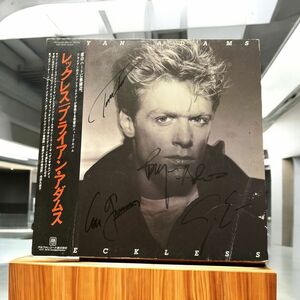 Bryan Adams ブライアン・アダムス Lou Gramm ルー・グラム John Eddie ジョン・エディ 直筆サイン入り LP レコード 送料無料