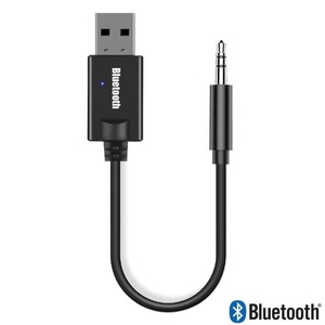 Bluetooth5.0受信機 AUXをブルートゥースに変換 充電不要3.5mmAUXを簡単にBluetooth化出来るブルートゥース受信機 AUXとUSB電源に差すだけ