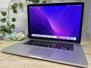 【動作OK♪】MacBook Pro 2015 Retina (A11398)[Core i7(4870HQ)2.5Ghz/RAM:16GB/SSD:512GB/15.4インチ]Montery インストール済 動作品 