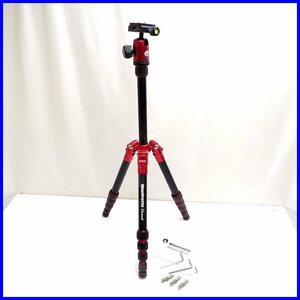 ☆Manfrotto/マンフロット トラベル三脚 MKELES5RD-BH/レッド/アルミニウム/5段/最大耐荷重6kg/ツイストロック式/付属品あり&0015500003