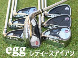 【レディース】 PRGR egg 2014　女性用アイアン　純正カーボン　M-30 （L相当）　6-9,P,A,S　7本セット　プロギア エッグ　ぶっ飛び　右