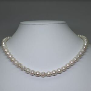 1円〜!!▲アコヤ本真珠ネックレス▲D 約36.8g 約46.0cm 約7.0-7.5mm珠 pearl necklace jewelry パール DC0/DD0 84