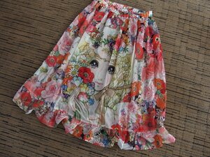 コムデギャルソンガール×高橋真琴★スカート★フレアスカート★花柄★総柄★Ｌサイズ★COMME des GARCONS GIRL