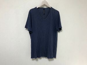 本物ニールバレットNeilbarrettコットンVネックタイト半袖Tシャツメンズビジネススーツ青ブルーポルトガル製M