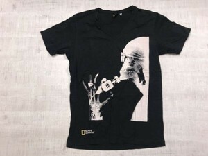 ユニクロ UNIQLO UT ナショナルジオグラフィック NATIONAL GEOGRAPHIC レントゲン 半袖Tシャツ カットソー メンズ Vネック コラボ M 黒