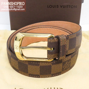 ルイヴィトン LOUIS VUITTON ダミエ サンチュール・エリプス／ベルト M6995V 85cm 極美品 [質イコー]