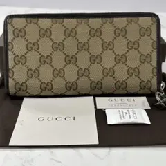 新品同様！　グッチ　GUCCI 財布　長財布　GGキャンバス　ラウンドファスナー