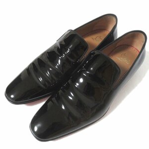 美品 Christian Louboutin クリスチャンルブタン DANDELION FLAT PATENT/GG パテントレザー ドレスシューズ 1150564 41.5 26.5cm ブラック