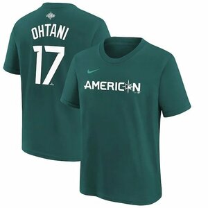 【Mサイズ】子供用 大谷翔平モデル NIKE オールスターTシャツ2023 SHOHEI OHTANI MLB ALL-STAR GAME NAME&NUMBER T-SHIRT YOUTH TEAL