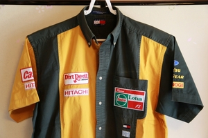 TOMMY HILFIGER トミーヒルフィガー ピットシャツ チーム ロータス F1 カストロール Team Lotus グッドイヤー コマツ 日立【M】05