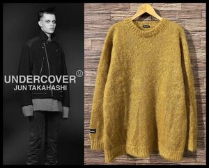 送料無料 美品 UNDERCOVER アンダーカバー 22AW UI2B4904 Side zip mohair knit サイドジップ ロング丈 モヘヤ ウール ニット セーター L