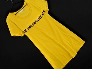 MOUSSY マウジー プリント Tシャツ size2/黄 ■◆ ☆ eea7 レディース