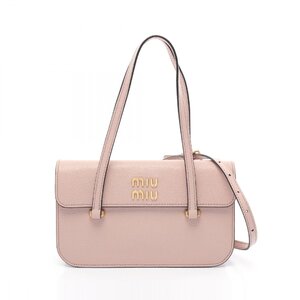 ミュウ ミュウ MADRAS ブランドオフ Miu Miu レザー ハンドバッグ レザー 中古 レディース